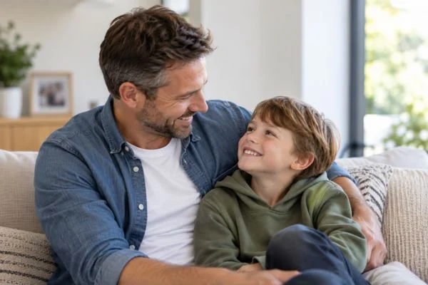 father and child happy - child maintenance mediation Hatfield